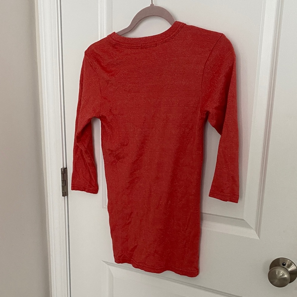 Michael Stars Red Long Sleeve Tee - Picture 6 of 6